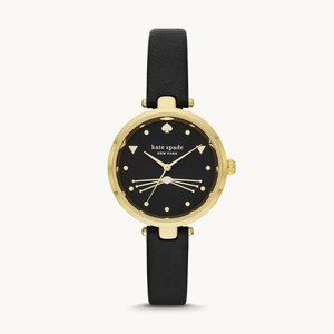Kate Spade Holland Black and Gold Leather